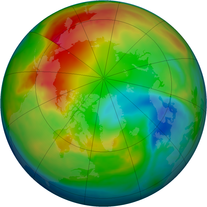 Arctic ozone map for 23 January 2008